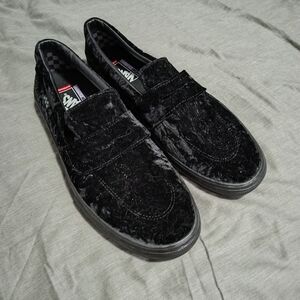 Vans Style 53 Black Velvet Slip-On Loafer Style Skate Shoe